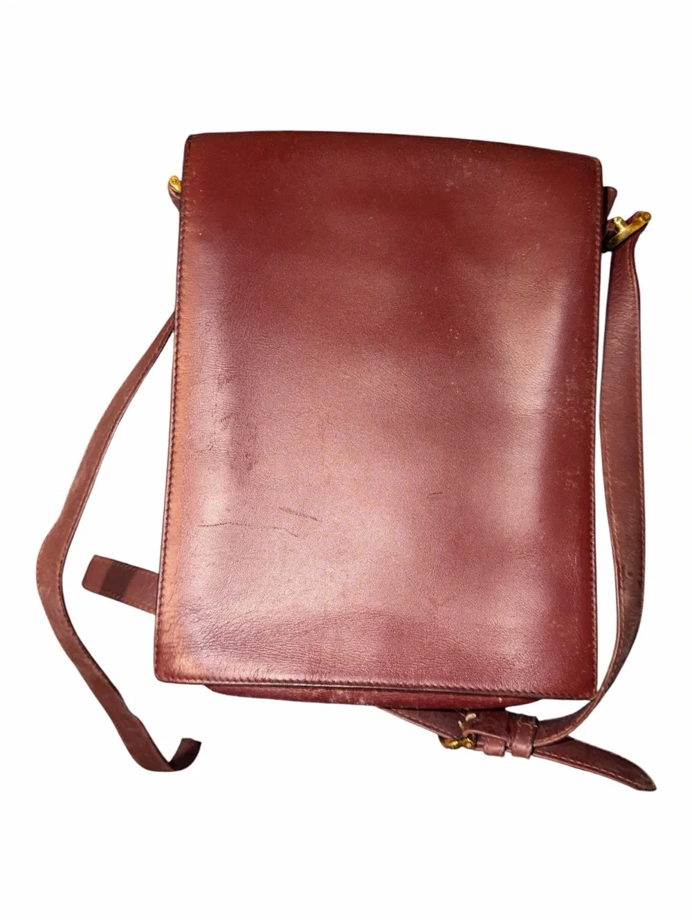 Vintage Must de Cartier Burgundy Leather Crossbody Flap Bag - Picture 7 of 7